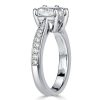Princess Cut Solitaire Engagement Ring - 925 Sterling Silver, 2.0 CT Center Stone