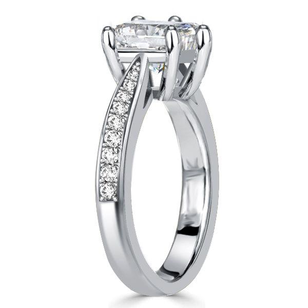 Princess Cut Solitaire Engagement Ring - 925 Sterling Silver, 2.0 CT Center Stone
