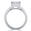Princess Cut Solitaire Engagement Ring - 925 Sterling Silver, 2.0 CT Center Stone