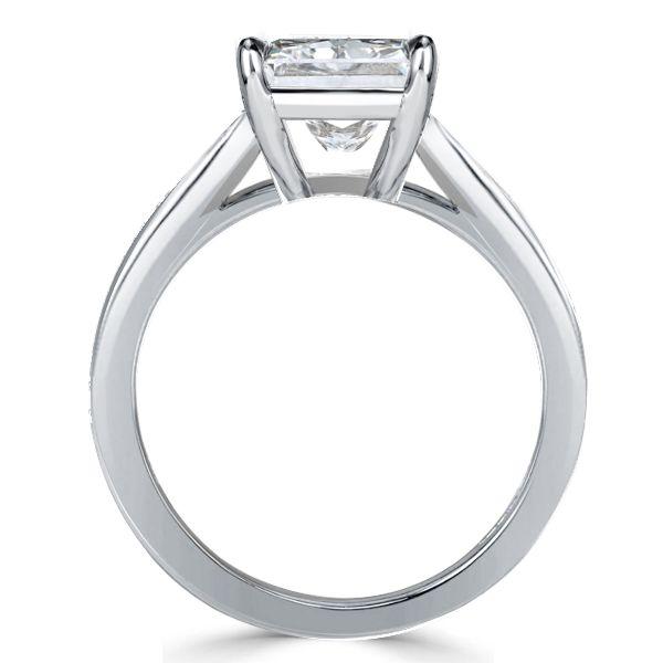 Princess Cut Solitaire Engagement Ring - 925 Sterling Silver, 2.0 CT Center Stone