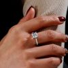 Princess Cut Solitaire Engagement Ring - 925 Sterling Silver, 2.0 CT Center Stone