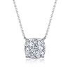 Cushion Cut Solitaire Necklace & Stud Earrings Set - Sterling Silver