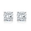 Cushion Cut Solitaire Necklace & Stud Earrings Set - Sterling Silver