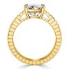 Cathedral Cushion Cut 4.0 CT. TW Engagement Ring - 18K Gold Plated Sterling Silver Promise Ring