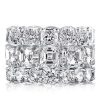 Triple Row Eternity Stackable Wedding Ring Set in Sterling Silver