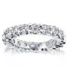 Triple Row Eternity Stackable Wedding Ring Set in Sterling Silver