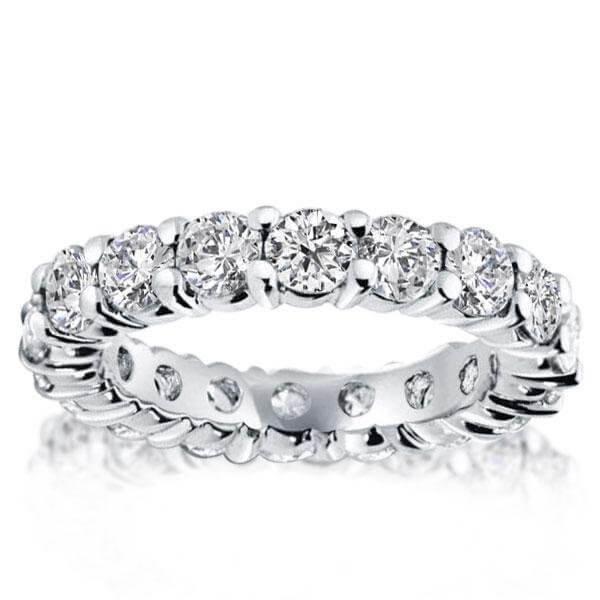 Triple Row Eternity Stackable Wedding Ring Set in Sterling Silver