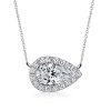 Pear Halo Necklace - 925 Sterling Silver - Simulated Diamond - Choose Your Length