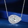 Pear Halo Necklace - 925 Sterling Silver - Simulated Diamond - Choose Your Length