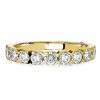 3mm Half Eternity Sterling Silver Wedding Band Ring - 0.90 CT. TW.