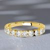 3mm Half Eternity Sterling Silver Wedding Band Ring - 0.90 CT. TW.