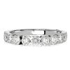 3mm Half Eternity Sterling Silver Wedding Band Ring - 0.90 CT. TW.