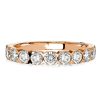3mm Half Eternity Sterling Silver Wedding Band Ring - 0.90 CT. TW.