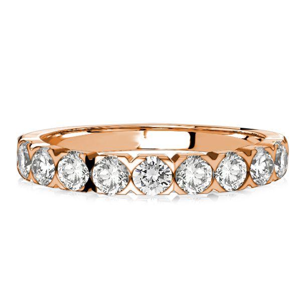 3mm Half Eternity Sterling Silver Wedding Band Ring - 0.90 CT. TW.