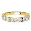3mm Half Eternity Sterling Silver Wedding Band Ring - 0.90 CT. TW.