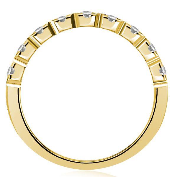3mm Half Eternity Sterling Silver Wedding Band Ring - 0.90 CT. TW.