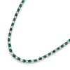 Emerald & White Sapphire Tennis Necklace - 925 Sterling Silver - 4mm