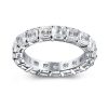 Three Stone Sterling Silver Eternity Bridal Ring Set - 9.10 CTW