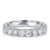 Sterling Silver Round CZ Eternity Wedding Band - Classic Design