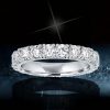 Sterling Silver Round CZ Eternity Wedding Band - Classic Design