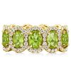 Peridot Wedding Band in 18K Gold Plated Sterling Silver | 6.63 CT. TW.