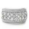 Sterling Silver Round Cut Pave Multi-Row Wedding Band for Women