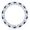 Blue Sapphire Eternity Ring - 925 Sterling Silver Round Cut Band