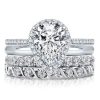 Pear Cut 2.5 CT Simulated Diamond Wedding Ring Set - 925 Sterling Silver