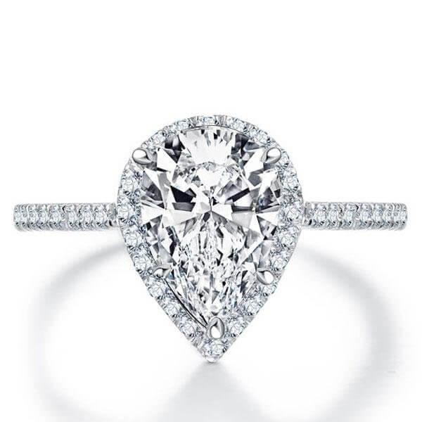 Pear Cut 2.5 CT Simulated Diamond Wedding Ring Set - 925 Sterling Silver