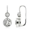 Sterling Silver Round CZ Drop Earrings - Classic Leverback Design