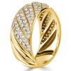 Sterling Silver Cable Half Eternity Wedding Band - White Round Sculpted Design