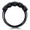 Black Cushion Cut Half Eternity Wedding Band in 925 Sterling Silver with 3.00 CTW