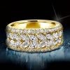 Marquise and Round Cut Wedding Band 3.55 CT. TW. in 18K Gold Plated Sterling Silver