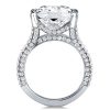 Radiant Cut Engagement Ring with Split Shank Setting, 14.22 CT. Total Weight, Sterling Silver