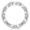 Blue & White Sapphire Triangle Eternity Band in Sterling Silver