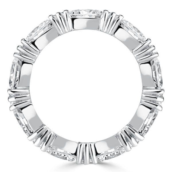Blue & White Sapphire Triangle Eternity Band in Sterling Silver