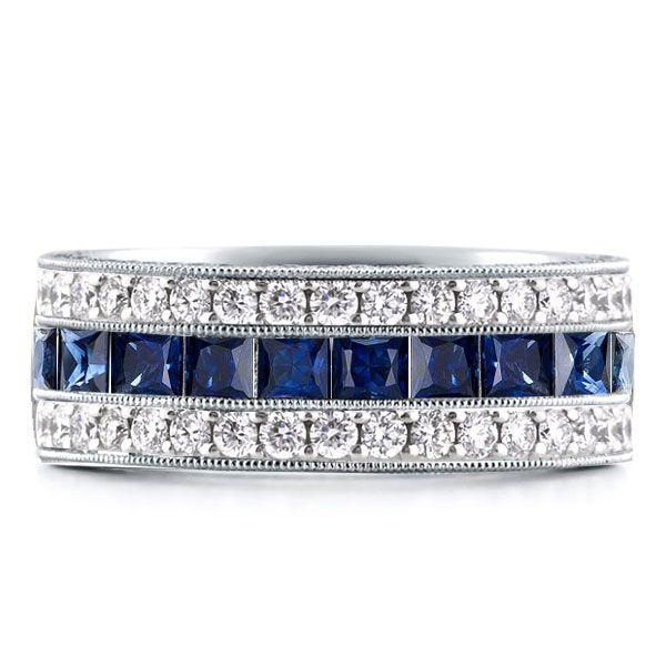 Milgrain Sterling Silver Triple Row Wedding Band - 4.35 CT. TW.