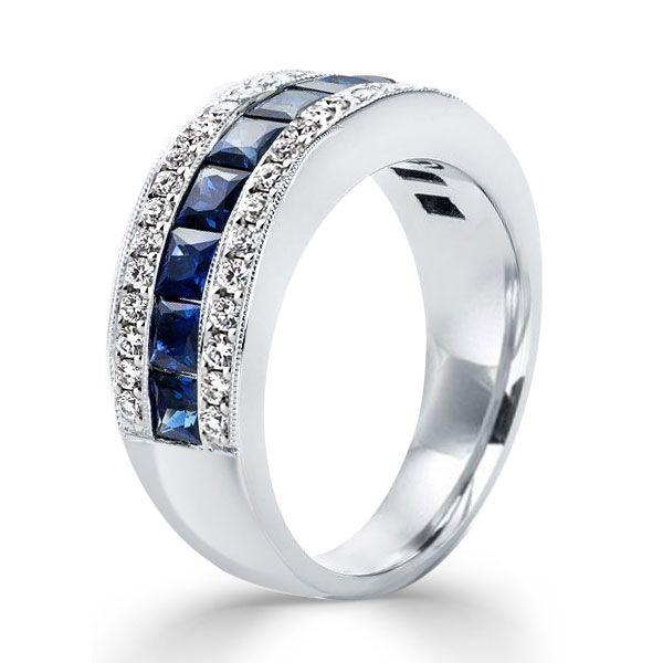 Milgrain Sterling Silver Triple Row Wedding Band - 4.35 CT. TW.