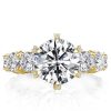 Golden Eternity Engagement Ring - 18K Gold Plated Sterling Silver, Simulated Diamond