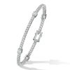 Sterling Silver Round & Baguette Cut CZ Tennis Bracelet for Women - 7.2 CT TW