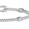 Sterling Silver Round & Baguette Cut CZ Tennis Bracelet for Women - 7.2 CT TW