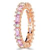 Pink Baguette Eternity Band - 925 Sterling Silver Wedding Ring for Women