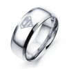 Black Titanium Wedding Band - Unique Ring for Men | Silver Plated