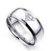 Black Titanium Wedding Band - Unique Ring for Men | Silver Plated