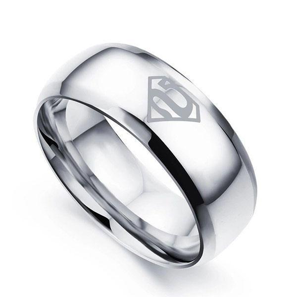 Black Titanium Wedding Band - Unique Ring for Men | Silver Plated