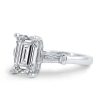 Emerald & White Sapphire Sterling Silver Three Stone Engagement Ring
