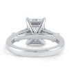 Emerald & White Sapphire Sterling Silver Three Stone Engagement Ring