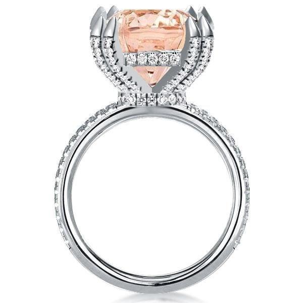 Radiant Champagne Sapphire Multi Row Engagement Ring in Sterling Silver (10.65 CT.TW)
