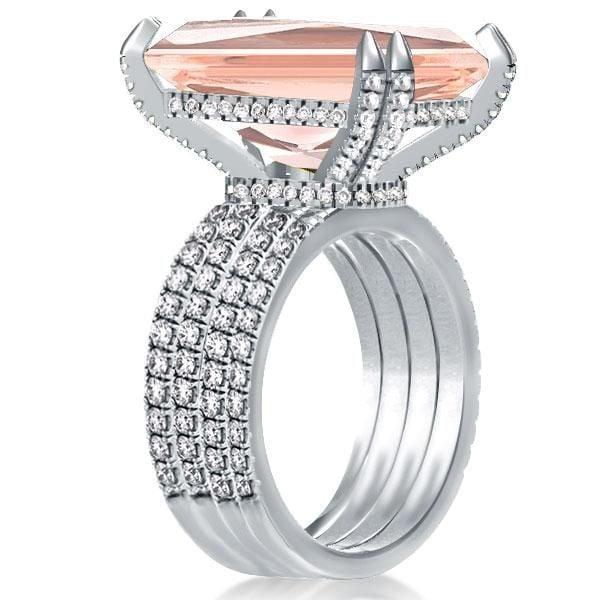 Radiant Champagne Sapphire Multi Row Engagement Ring in Sterling Silver (10.65 CT.TW)
