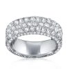Micropave Eternity Wedding Band - Created White Sapphire - Sterling Silver